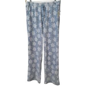 NWT Echo Sleepwear Blue Fleece Snowflake Cozy Pajama Pants Women’s Large